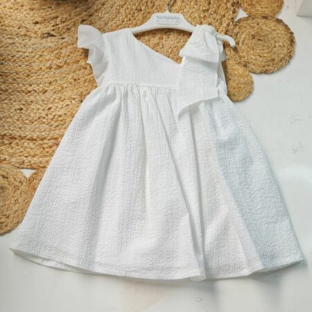 Vestido Susana asimétrico blanco B4251 Tartaleta