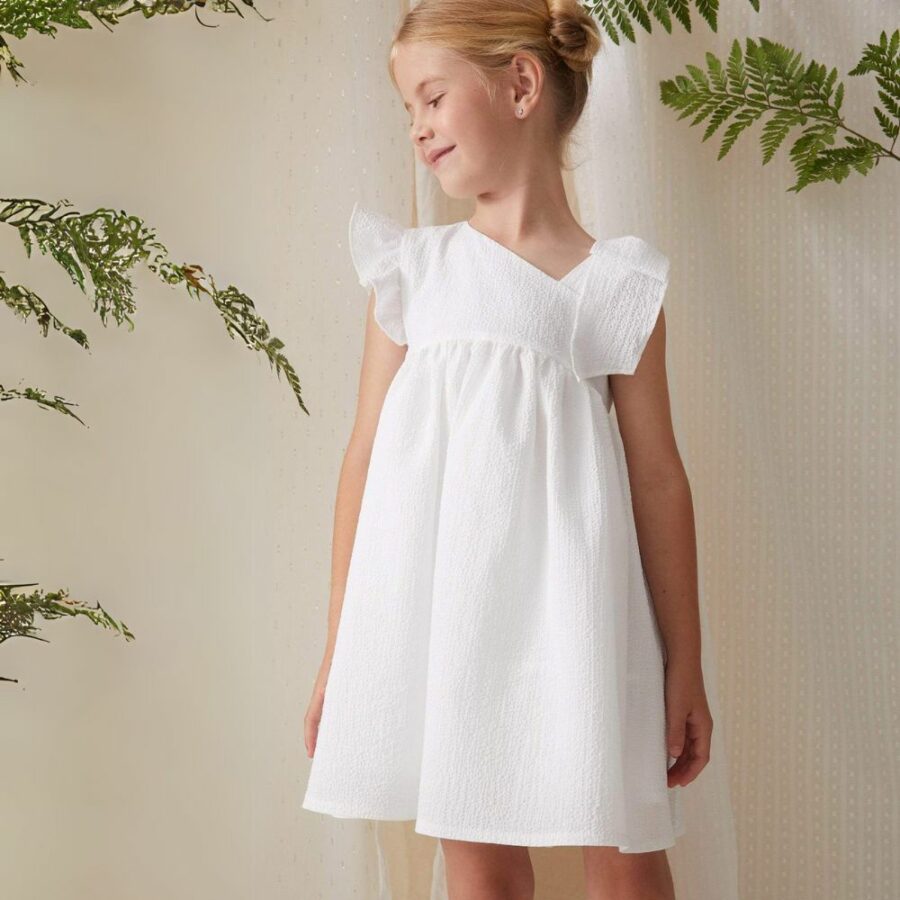 Vestido Susana asimétrico blanco B4251 Tartaleta