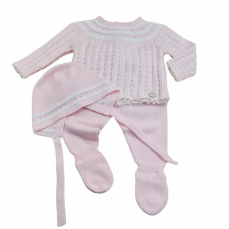 Conjunto punto unisex calados Chiara rosa 004-10220 Martín Aranda