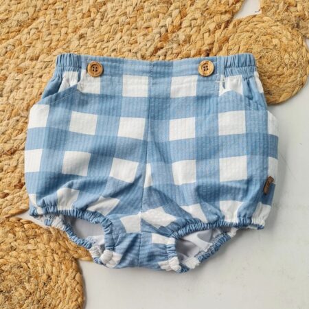 Pantalón rana vichy bebé turquesa 01-50082 José Varón