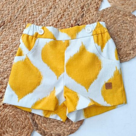 Pantalón corto rombo niño amarillo 01-54083 José Varón