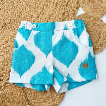 Pantalón corto rombo niño turquesa 01-54083 José Varón