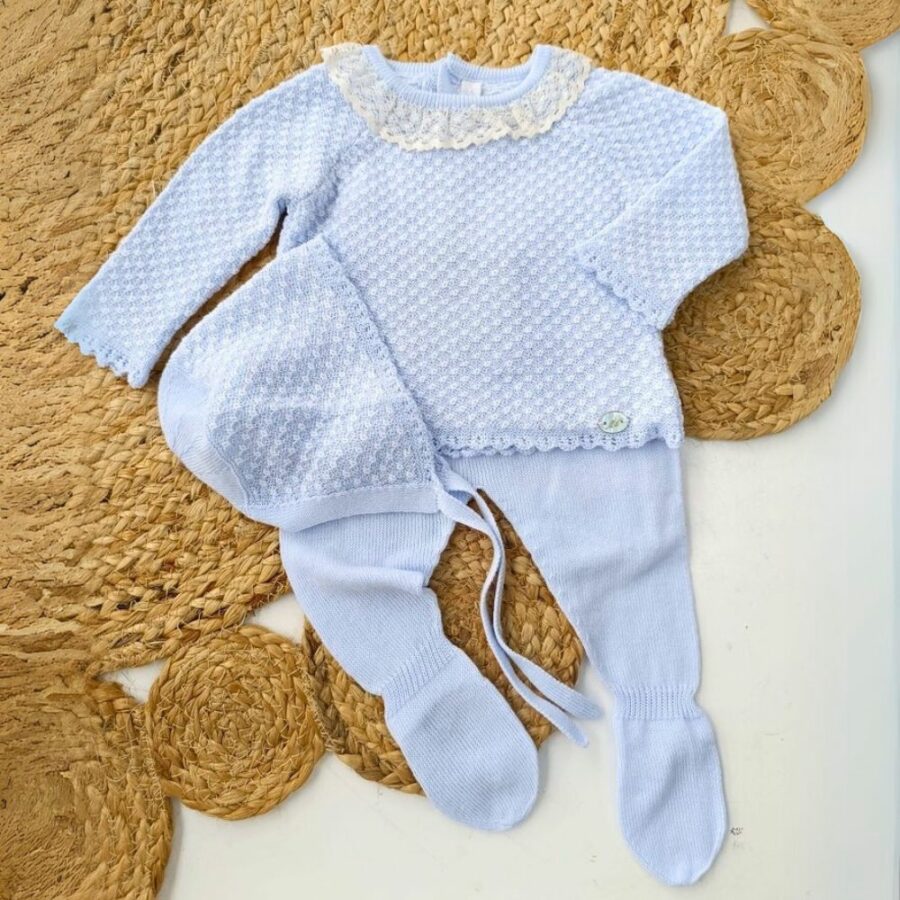 Conjunto punto niña Volterra celeste bebé 004-11269 Martín Aranda