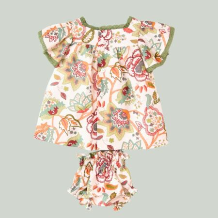 Vestido Flores bebé 2p 01-54030 José Varón