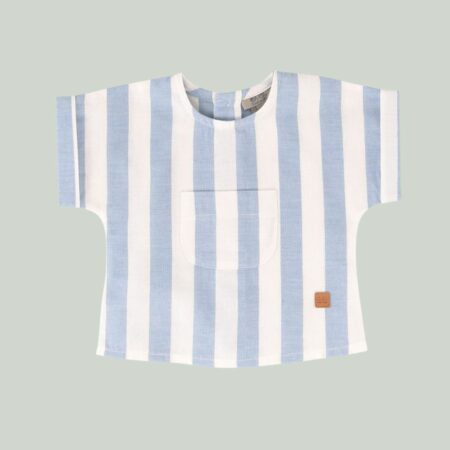 Blusa rayas bebé niño celeste 01-54041 José Varón
