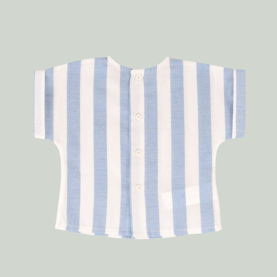 Blusa rayas bebé niño celeste 01-54041 José Varón