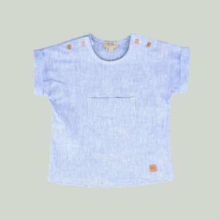 Blusa lino niño azul 01-54090 José Varón