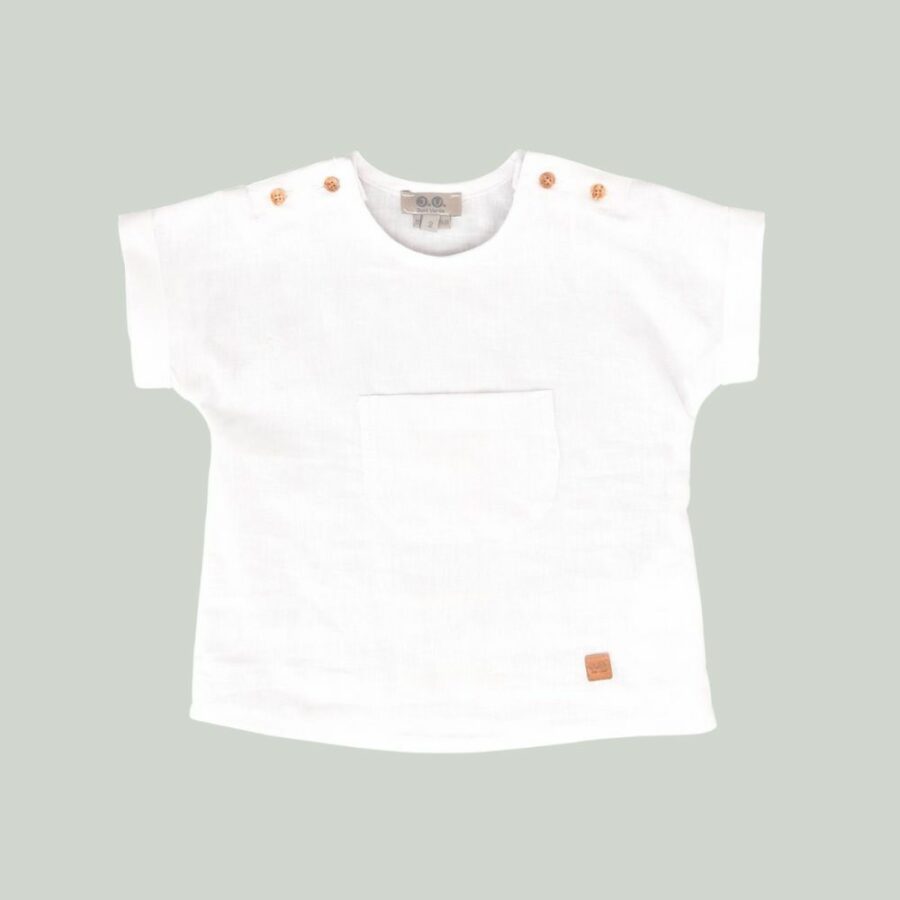 Blusa lino niño blanco 01-54090 José Varón