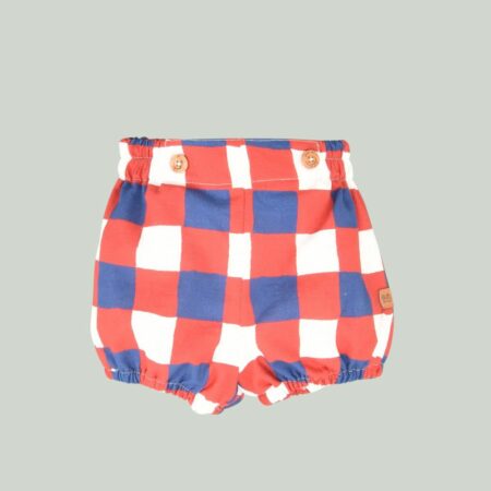 Pantalón rana cuadro bicolor bebé rojo y tinta 01-54100 José Varón