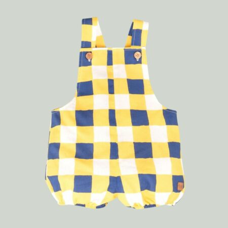 Peto rana cuadro bicolor bebé amarillo y tinta 01-54102 José Varón