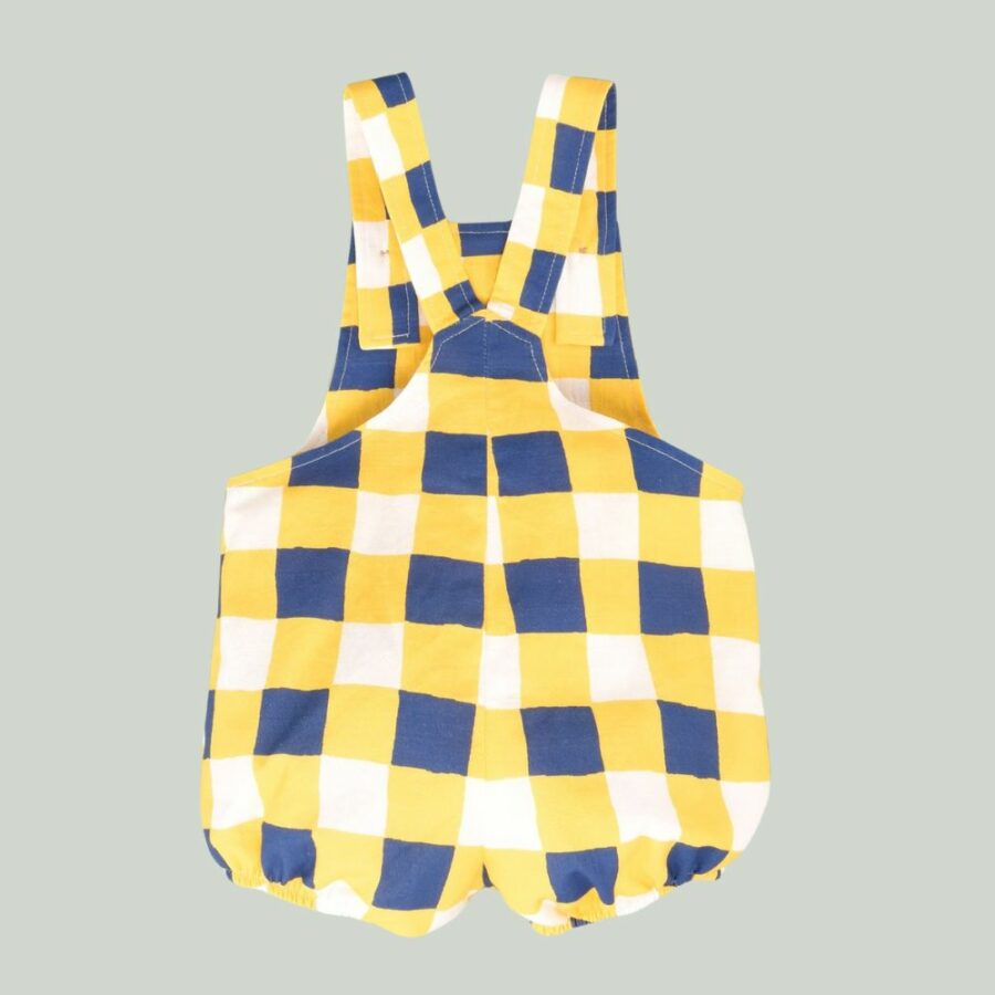 Peto rana cuadro bicolor bebé amarillo y tinta 01-54102 José Varón