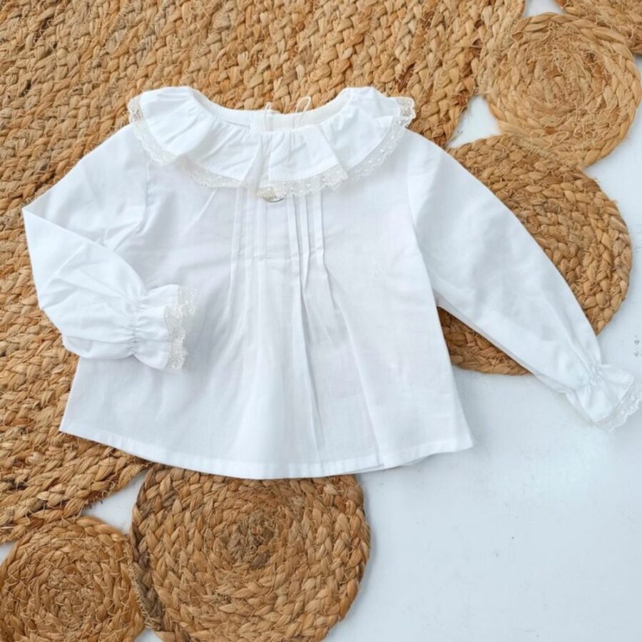 Blusa tela niña Airola blanco roto 013-20255 Martín Aranda