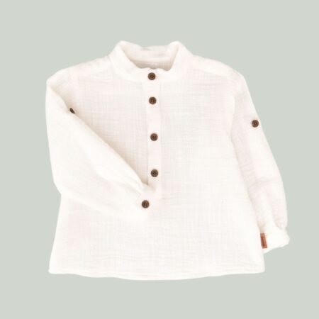Blusa lisa mao niño blanco 02-53081 Cocote