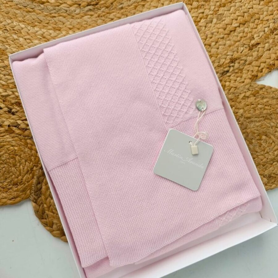 Chal de punto unisex Albi rosa bebé 021-10256 Martín Aranda