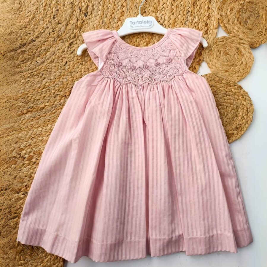 Vestido Candela bordado a mano rosa B6241 B624 Tartaleta