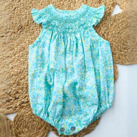 Pelele Pixie bordado a mano turquesa B6455 B615 Tartaleta