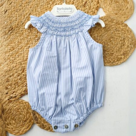 Pelele Pixie bordado a mano azul B6455 B640 Tartaleta